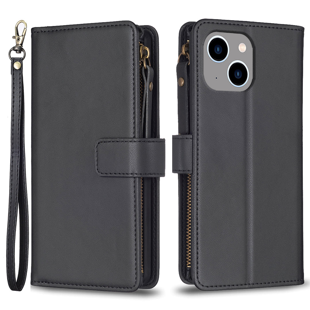 BF Style-19 for iPhone 14 Plus Wallet PU Leather Case Stand Zipper Pocket Drop-proof Phone Cover BF Style-19 for iPhone 14 Plus Wallet PU Leather Case Stand Zipper Pocket Drop-proof Phone Cover